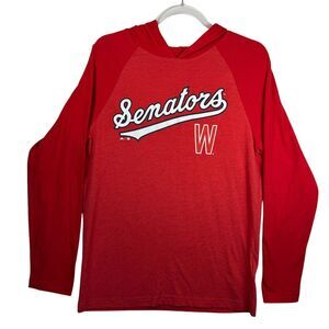 Majestic Washington Senators MLB Baseball Lightweight Hooded Raglan‎ T-Shirt S